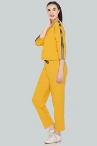 Elite Golden Cotton Blend Long Tracksuit For Women-thumb2