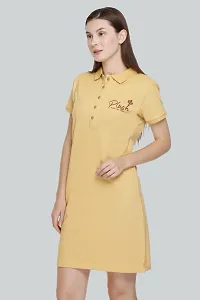 Women Stylish Cotton Blend Collar A-Line Dress-thumb2