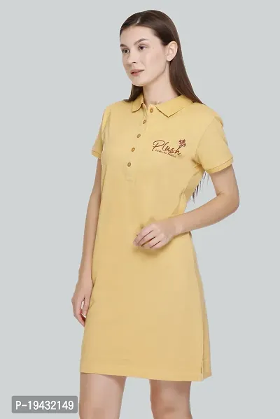 Women Stylish Cotton Blend Collar A-Line Dress-thumb3