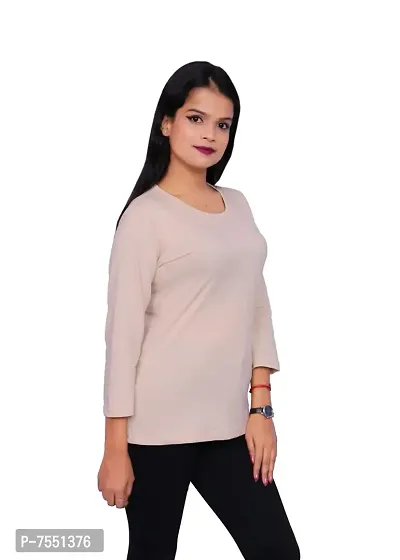 Plush Women's Cotton Regular Fit Round Neck T-Shirt/Tshirts (PT-008)-thumb3