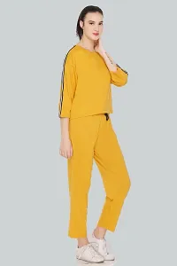 Elite Golden Cotton Blend Long Tracksuit For Women-thumb3