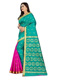 Stylish Cotton Silk Light Green Embellished Saree with Blouse piece-thumb2