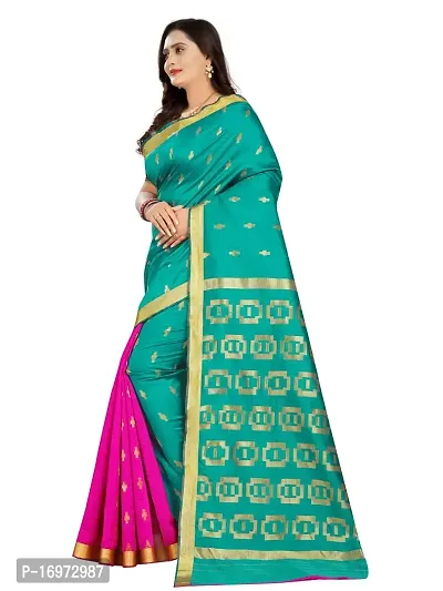 Stylish Cotton Silk Light Green Embellished Saree with Blouse piece-thumb3