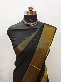 Stylish Chiffon Black Embellished Saree with Blouse piece-thumb1