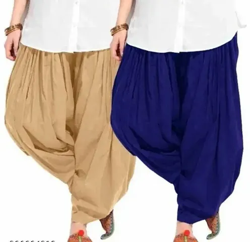 Combo of 2 Women Multicoloured Cotton Salwar