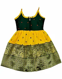 AMIRTHA FASHION Baby Girls Knee-Length Frock  Dress (Green Yellow 001_Green and Yellow_3 Months-6 Months)-thumb1