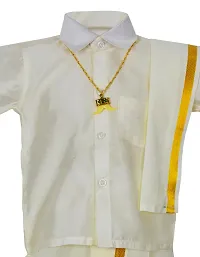 AMIRTHA FASHION Boys Traditional Dhoti  Shirts SET WITH ACCESSORIES (Pyjamas Dhoti CREAM WIHITE, 7-8 Years)-thumb2