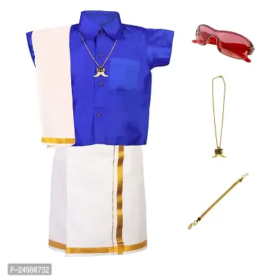 AMIRTHA FASHION Boys Traditional Dhoti  Shirts SET WITH ACCESSORIES (RSTCMBD-$)