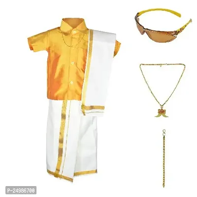 AMIRTHA FASHION Boys Traditional Dhoti  Shirts SET WITH ACCESSORIES (AMFCMGD - $P)-thumb0