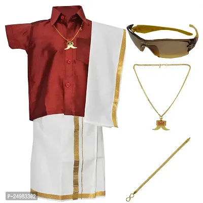AMIRTHA FASHION Boys Traditional Dhoti  Shirts SET WITH ACCESSORIES (XU-0TCY-UP67)-thumb0