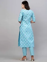 Alluring Blue Cotton Blend Printed Stitched Salwar Suit Sets For Girls-thumb1