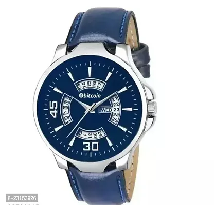 Stylish Blue PU Analog Watch For Men