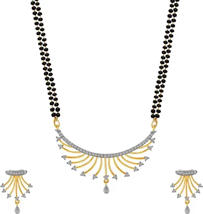 American Diamond Plated Mangalsutra set with Earrings