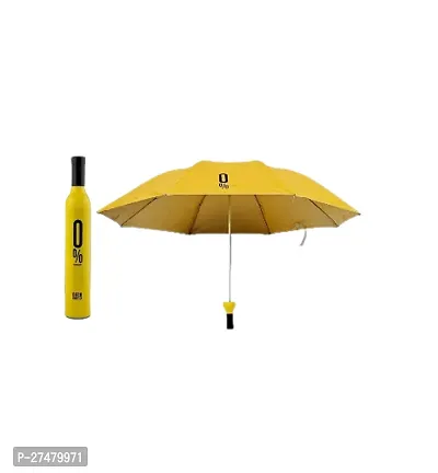 Elegant Yellow Windproof UV And Rain Protection Bottle Umbrella-thumb0