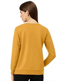 Stylish Yellow Polycotton Printed Long Sleeves Round Neck Tees For Women-thumb1