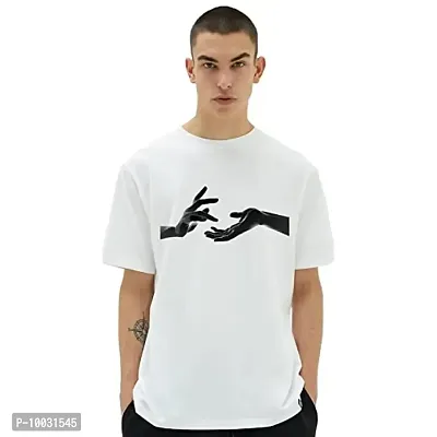 VLAM Regular Fit Graphic Printed Cotton Unisex Tshirt White