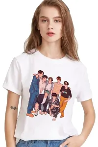 VLAM Graphic Printed BTS Music Band Unisex T-Shirt White-thumb1