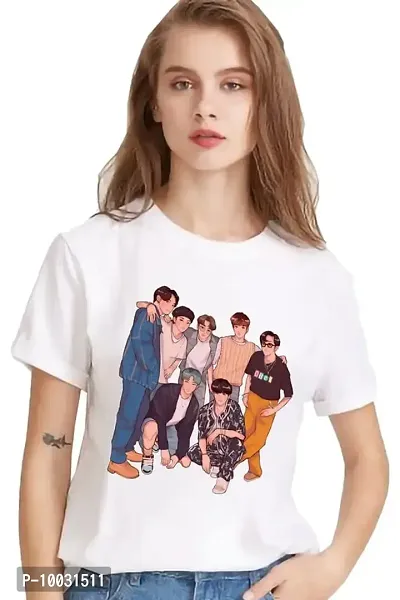 VLAM Graphic Printed BTS Music Band Unisex T-Shirt White-thumb2