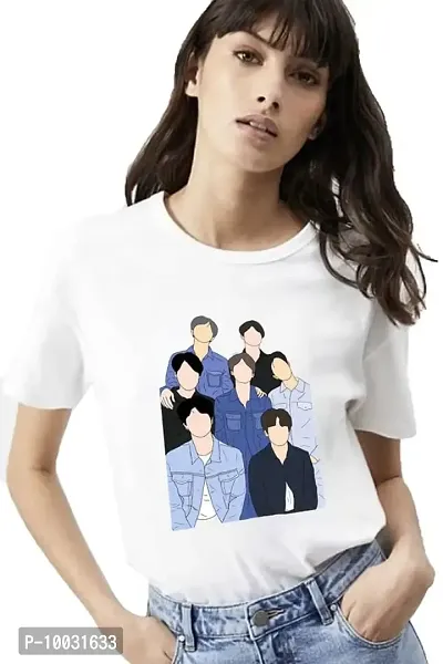 VLAM Graphic Printed BTS K-Pop Band Unisex T-Shirt White