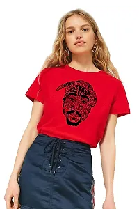 VLAM Women Graphic Printed Tshirt Red-thumb2
