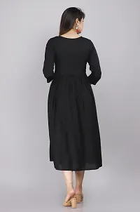 Stylish Black Viscose Rayon Stitched Kurta For Women-thumb3