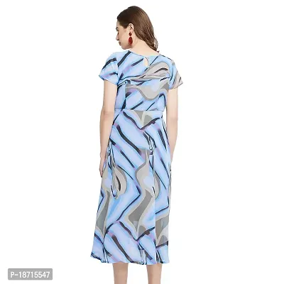 The Pajama Factory - Long Dress (Large, Blue-Black)-thumb5