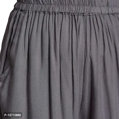 The pajama factory Womens Solid Rayon Palazzo (Grey)-thumb5