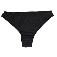 AF affair Dry Soft Comfortable Self Design Lycra G-String Women's Thongs, Black ( Free Size )-thumb1