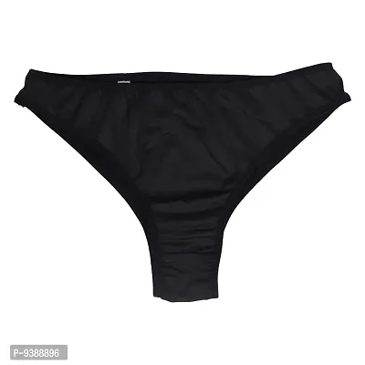 AF affair Dry Soft Comfortable Self Design Lycra G-String Women's Thongs, Black ( Free Size )-thumb0