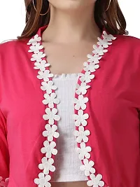 Affair Waist Length Shrug Specially Design for Girls  Women Made by Soft Cotton Blend Fabric Cotton Flower Lace-thumb4