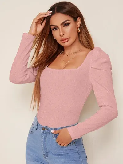 Square Neck Gigot Sleeve Top