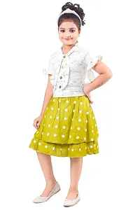 KJD Stylish Festive Crop Top and Skirt Set for Girls-thumb2