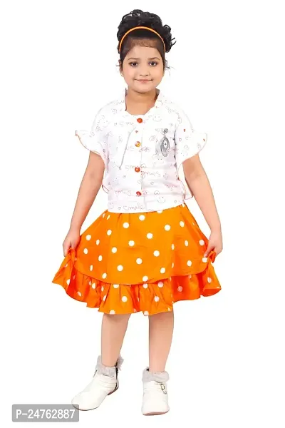 KJD Stylish Festive Crop Top and Skirt Set for Girls