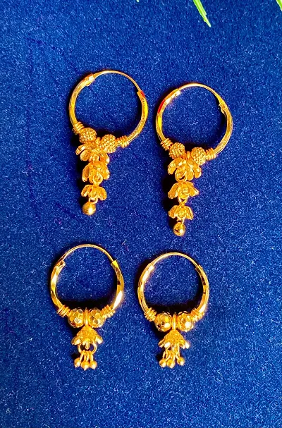 Combo Pack of 2 Plated Bali Earrings For Women