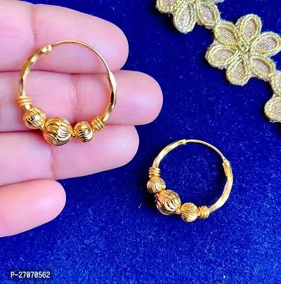 Trendy 1 Gram Gold Plated Hoop Bali For Women-thumb2