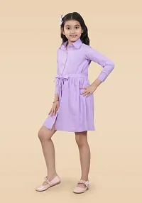 Fabulous Pink Crepe Solid A-Line Dress For Girls-thumb3