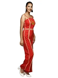 RANJ WOMEN JUMPSUIT WITH FRONT AND SIDE SEAM STRAPS-thumb1