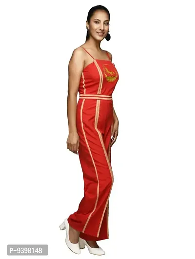 RANJ WOMEN JUMPSUIT WITH FRONT AND SIDE SEAM STRAPS-thumb2