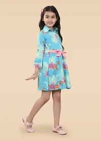 Fabulous Multicoloured Crepe Printed A-Line Dress For Girls-thumb4