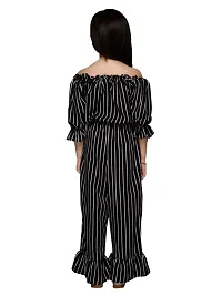 RANJ Kid's Off Shoulder Jumpsuit Having Half Sleeve with Ruffle Detailing-thumb2