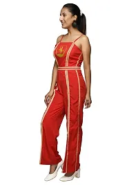 RANJ WOMEN JUMPSUIT WITH FRONT AND SIDE SEAM STRAPS-thumb4