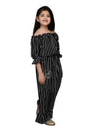 RANJ Kid's Off Shoulder Jumpsuit Having Half Sleeve with Ruffle Detailing-thumb1