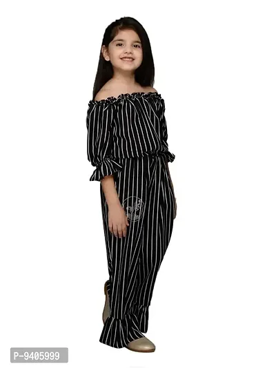 RANJ Kid's Off Shoulder Jumpsuit Having Half Sleeve with Ruffle Detailing-thumb2