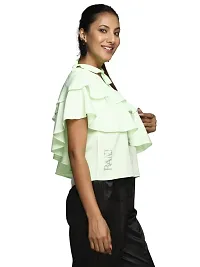 One Shoulder Top Having Double Layer Ruffle with A Loop with A Tie Up at The One Shoulder.-thumb3