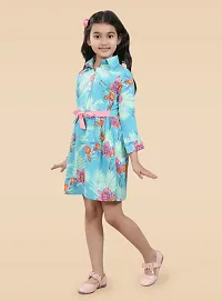 Fabulous Multicoloured Crepe Printed A-Line Dress For Girls-thumb3