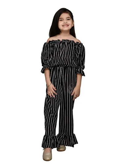 RANJ Kid's Off Shoulder Jumpsuit Having Half Sleeve with Ruffle Detailing