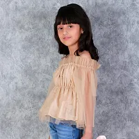 Kids Top(Off Shoulder Top Having Elasticated Ruffles at the Upper and Bell Sleeve.-thumb4