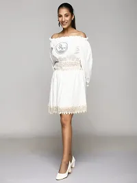 Top  Skirt Having Double Layered Ruffle and Half Sleeve, High Waist Pleated Bell Bottom.-thumb2