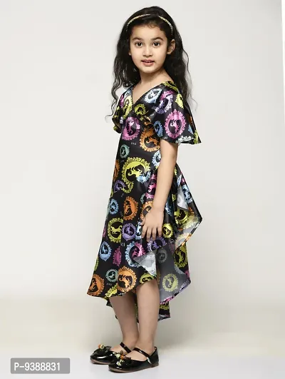 RANJ Butterfly Sleeve, Signature Print Kid's Dress-thumb3