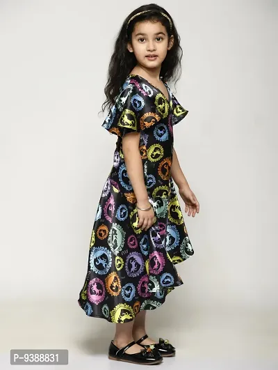 RANJ Butterfly Sleeve, Signature Print Kid's Dress-thumb4